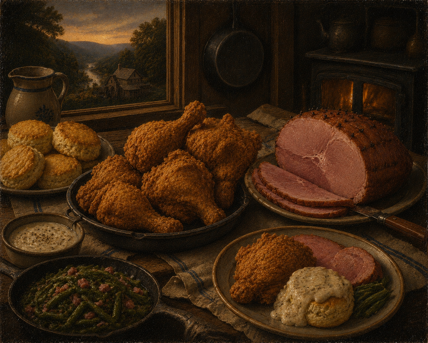 Fried Chicken and Ham